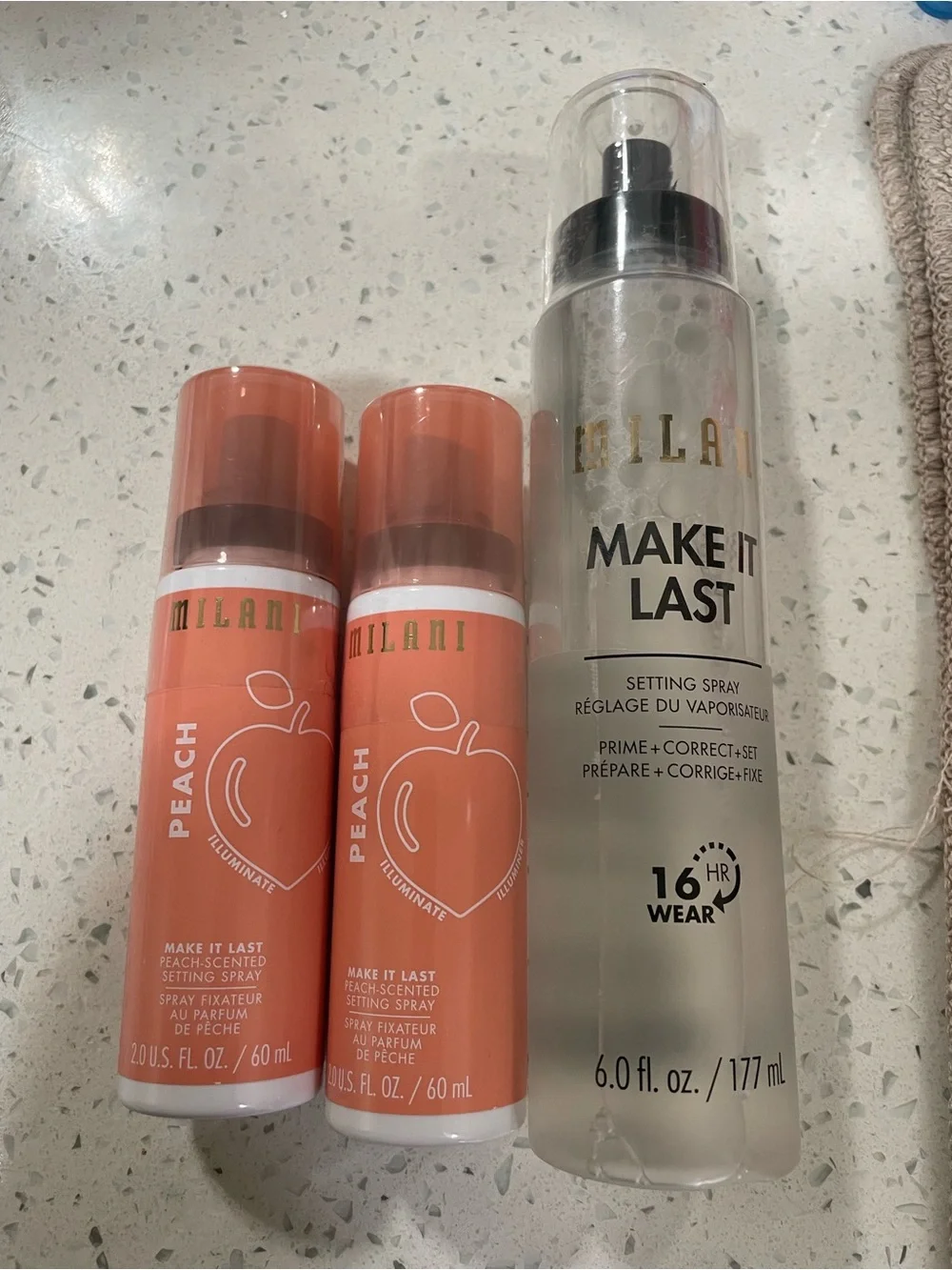 Milani Make It Last Setting Sprays - Peach & Clear Mist Duo